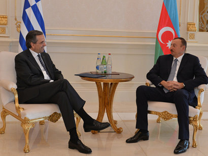 Prezident İlham Əliyev Yunanıstanın Baş naziri Antonis Samarasla görüşüb