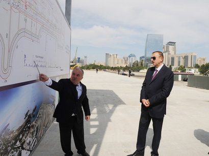 Президент Азербайджана заложил основание бульвара Белого города в Баку 