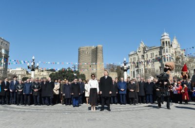 Prezident İlham Əliyev və xanımı Novruz bayramı münasibətilə ümumxalq şənliyində iştirak ediblər